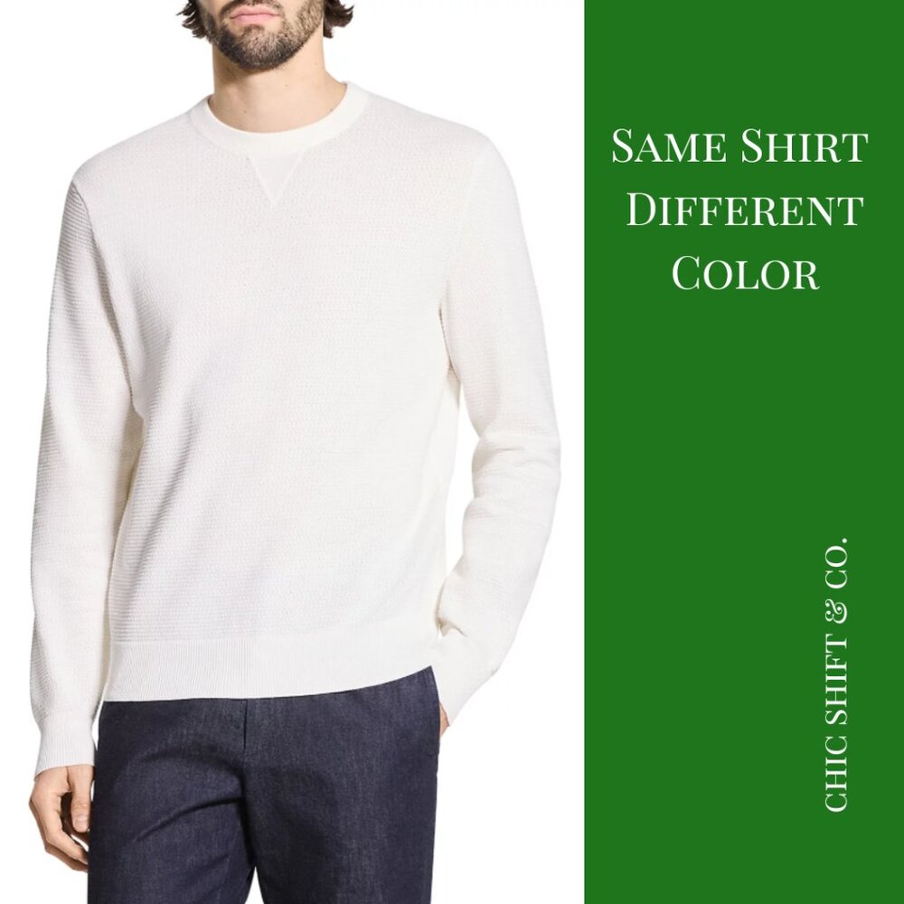 Theory Designer Crewneck Tee Cream Neutral Minimalist Luxe Size S - Picture 2 of 5